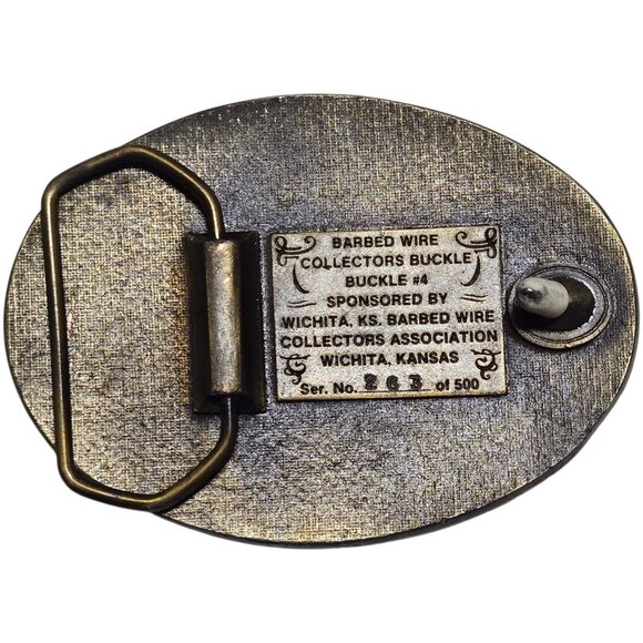 Barbed Wire Collectors Belt Buckle 1985 William Watkins Barbwire Wichita Kansas - Picture 9 of 11